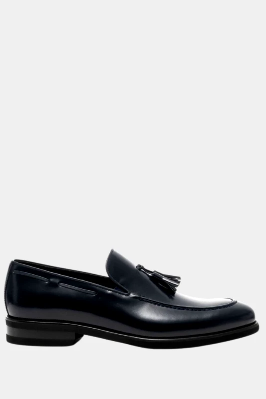 PHILIPPE LANG Ανδρικό Μπλε Moccasins Leather In Navy PHILIPPE LANG