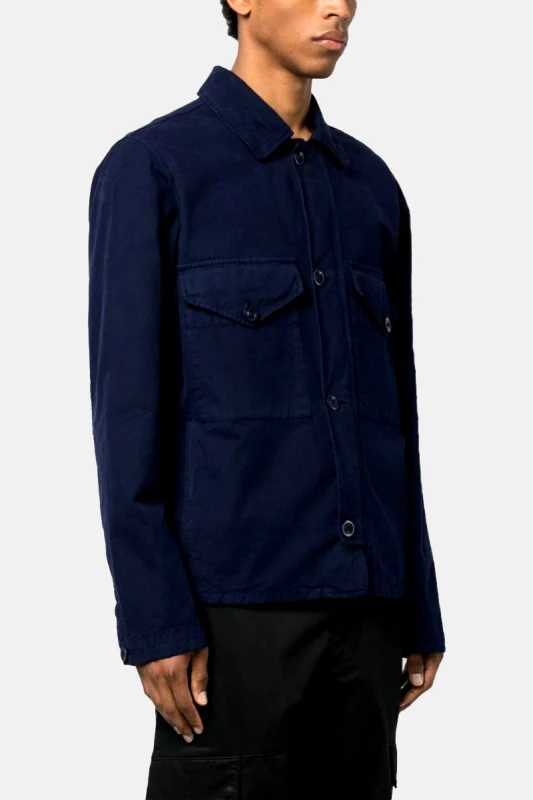 C.P. COMPANY Ανδρικό Μπλε Chest Flap-Pocket Shirt Jacket C.P. COMPANY