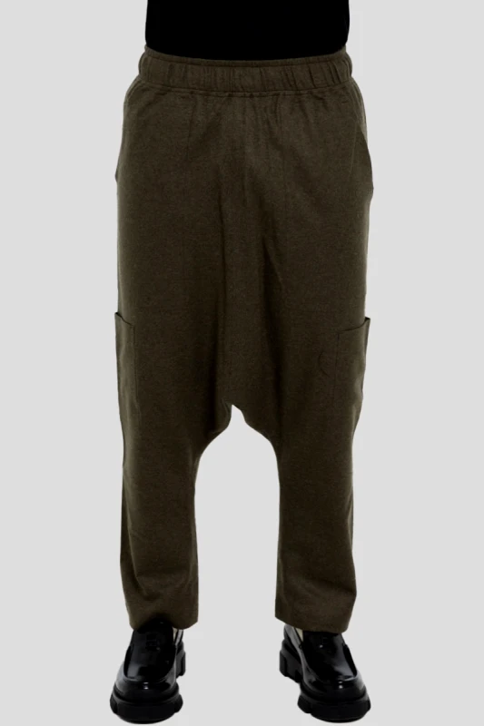 BARBARA ALAN Ανδρικό Πράσινο Wool Jersey Drop Crotch BARBARA ALAN