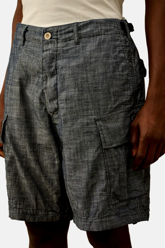 C.P. COMPANY Ανδρικό Μαύρο Chambray Cargo Shorts C.P. COMPANY