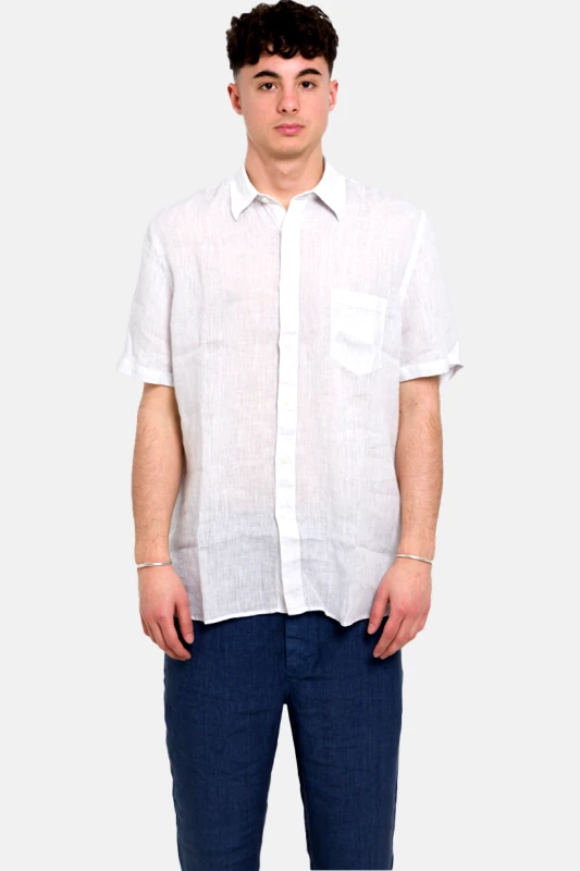 120% LINO Ανδρικό Λευκό Lino Shirt Natural White 120% LINO