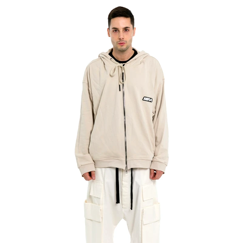 MIRA Ανδρικό Μπεζ Beige Lightweight Zip Up Hoodie MIRA