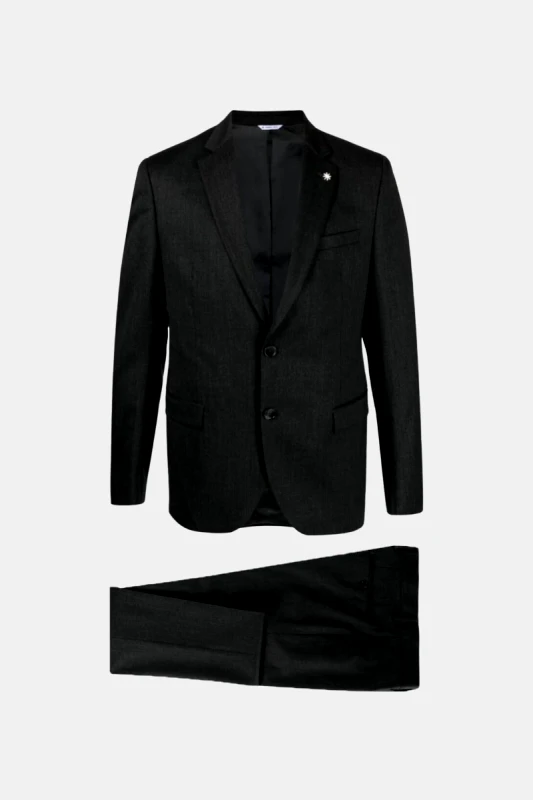 MANUEL RITZ Ανδρικό Μαύρο Single Breasted Black Suit MANUEL RITZ