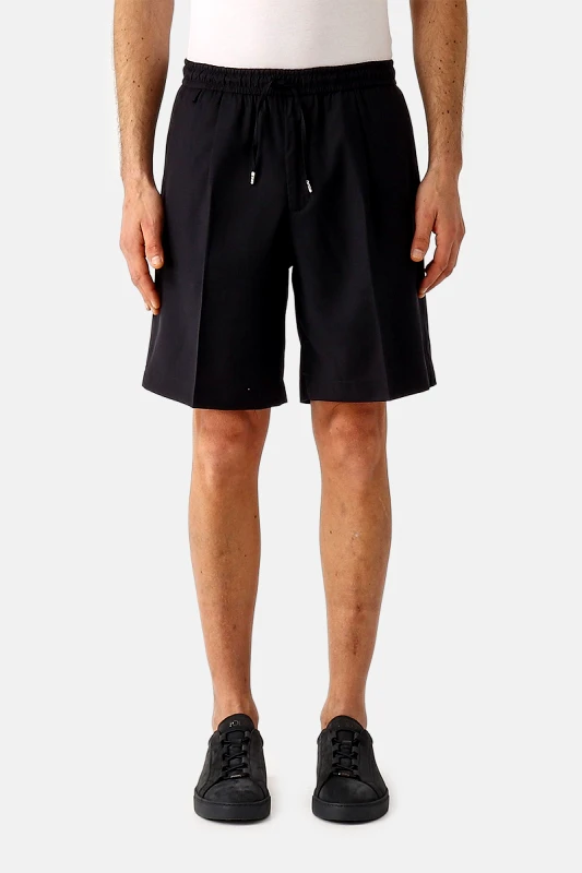 BRIGLIA Ανδρικό Μαύρο Men's Wool Bermuda Shorts BRIGLIA