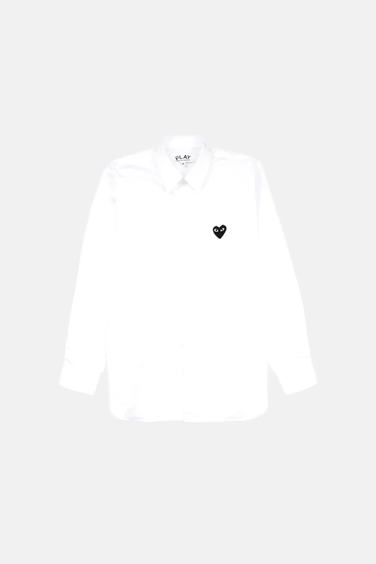 COMME DES GARÇONS PLAY Ανδρικό Λευκό Heart Logo Shirt in White COMME DES GARÇONS PLAY