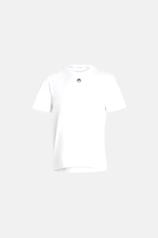 MARINE SERRE Ανδρικό Λευκό Organic Cotton Plain T-shirt MARINE SERRE