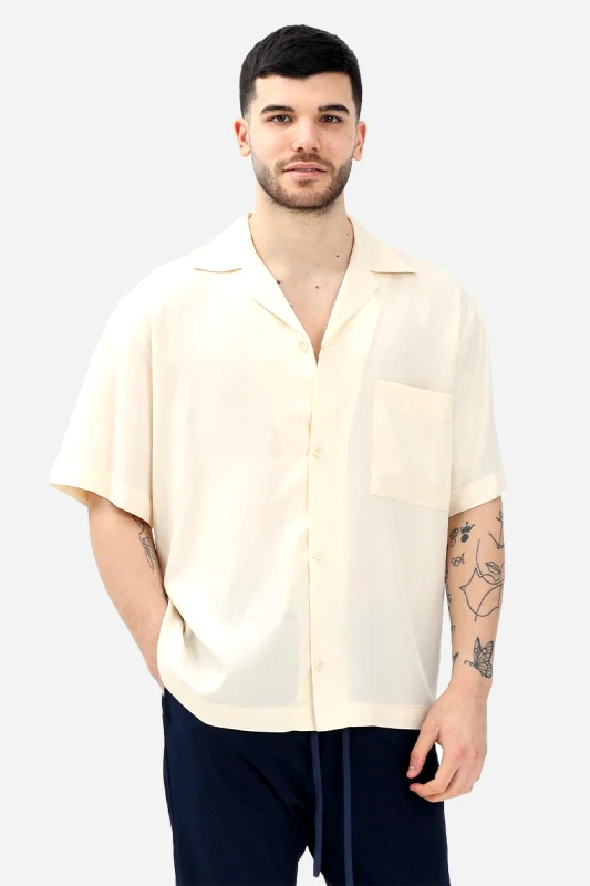 I'M BRIAN Ανδρικό Μπεζ Ivory Short Sleeve Shirt I'M BRIAN