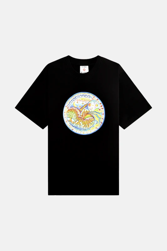 CASABLANCA Ανδρικό Μαύρο The Four Elements T-Shirt CASABLANCA