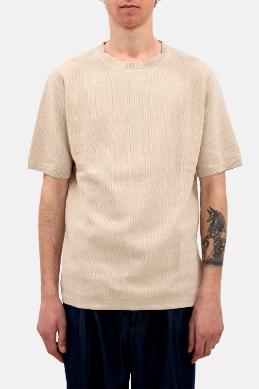 ASPESI Ανδρικό Μπεζ Cotton Knit T-shirt ASPESI