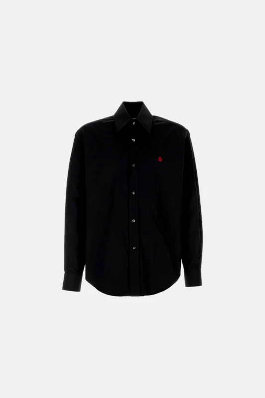 ALEXANDER MCQUEEN Ανδρικό Μαύρο Black Shirt With Logo ALEXANDER MCQUEEN