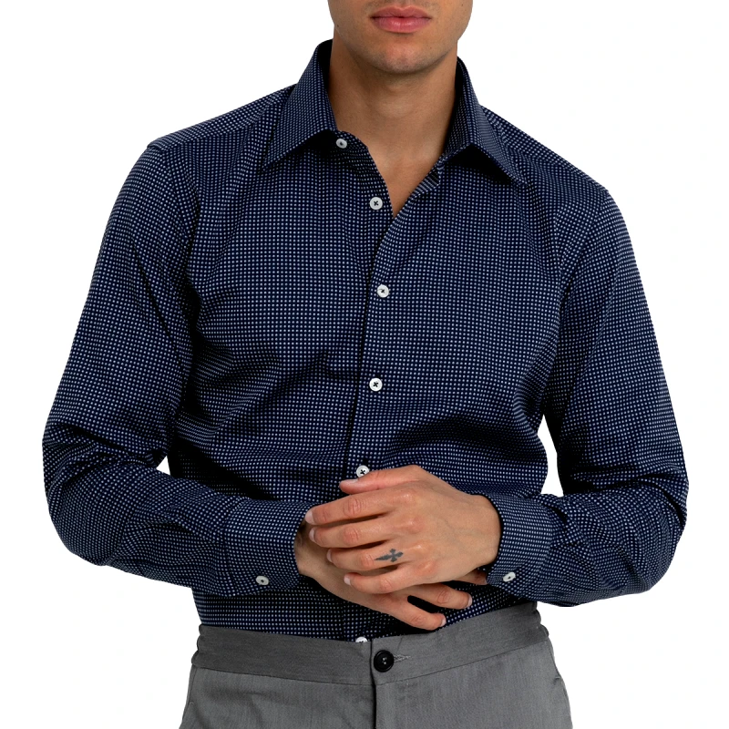 MONK Ανδρικό Μπλε Polka Dot Shirt MONK