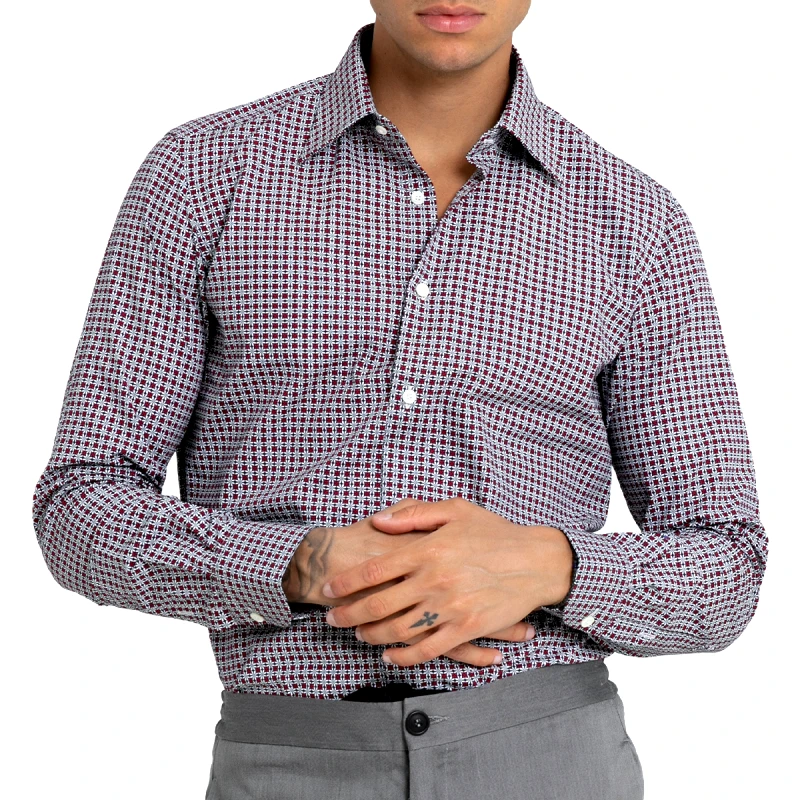 MONK Ανδρικό Κόκκινο Floral Print Shirt/Bordeaux MONK