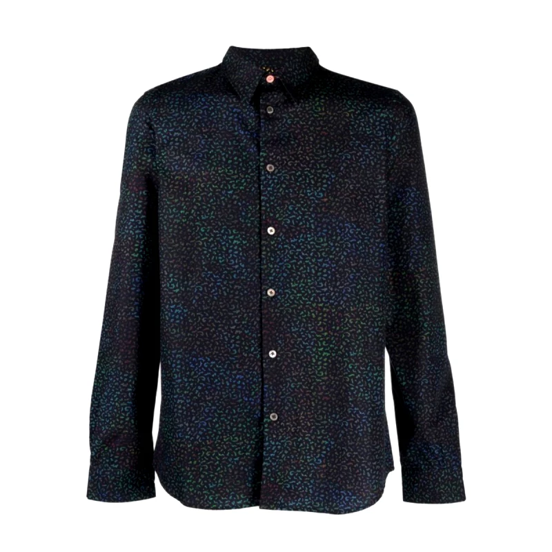 PAUL SMITH Ανδρικό Μαύρο Patterned Button-up Shirt PAUL SMITH