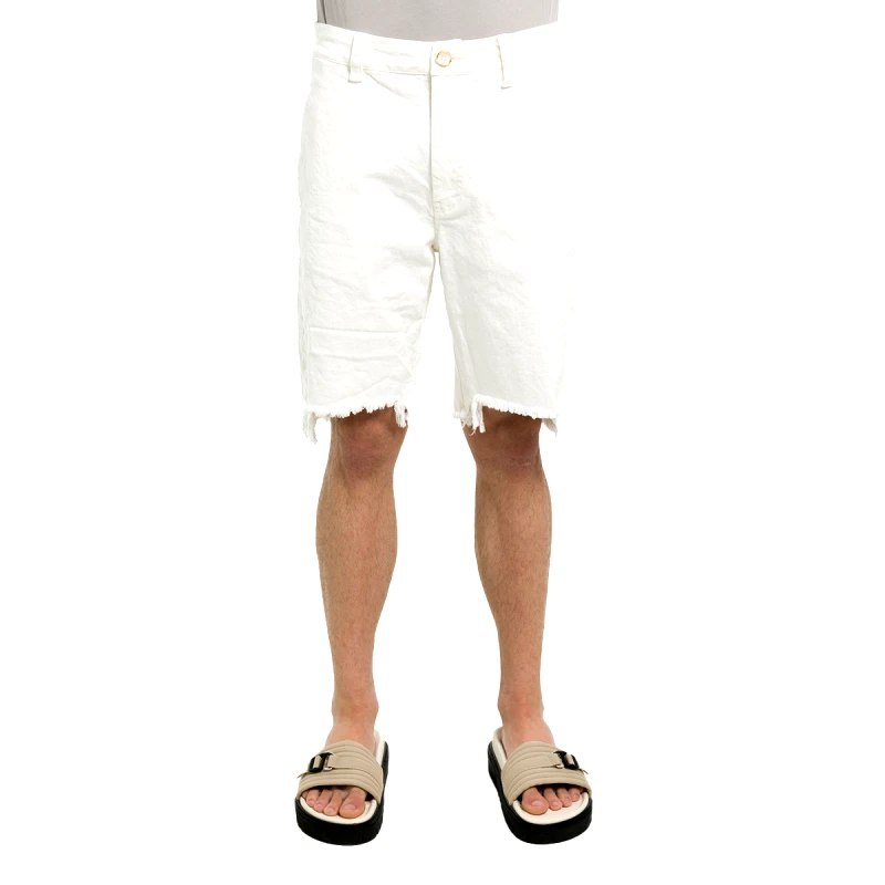 LA VACA LOCA Ανδρικό Λευκό Den Fidias Destressed Shorts/White LA VACA LOCA