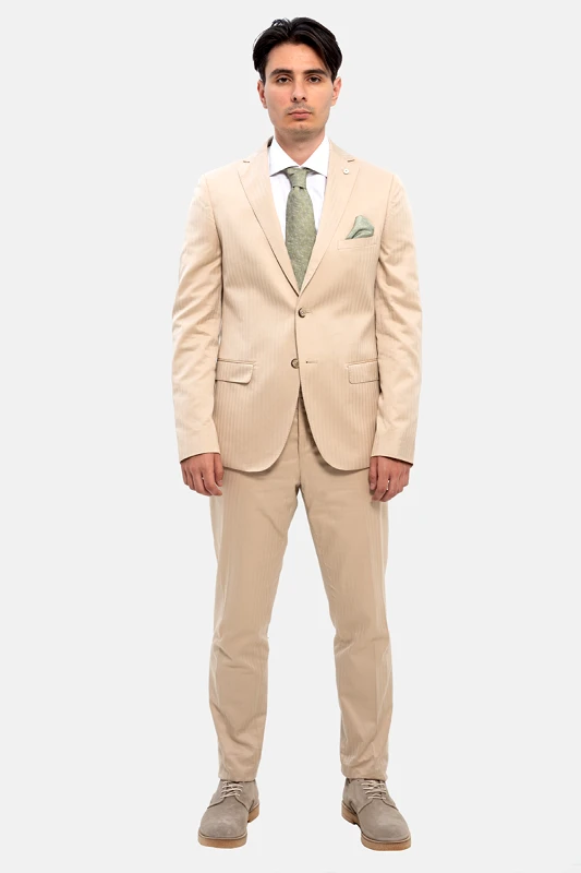 LUBIAM Ανδρικό Regular fit Suit In Beige LUBIAM