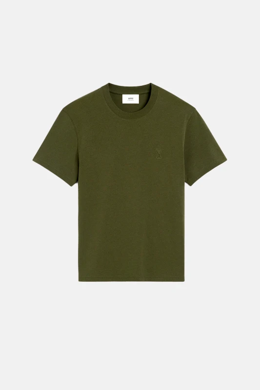 AMI PARIS Ανδρικό Πράσινο Green Cotton Ami de Coeur T-Shirt AMI PARIS