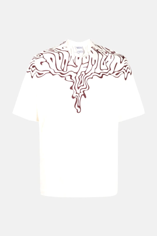 MARCELO BURLON Ανδρικό Λευκό Melt Feathers Tee In White MARCELO BURLON