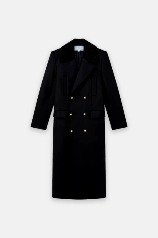 CASABLANCA Ανδρικό Μαύρο Double Breasted Coat CASABLANCA