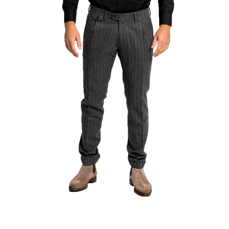 FOUR TEN Ανδρικό Γκρι Striped Trousers/Grey FOUR TEN