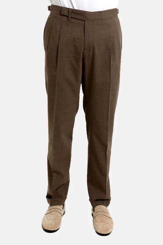 BRIGLIA Ανδρικό Καφέ Brown Earth Fitted Trousers BRIGLIA