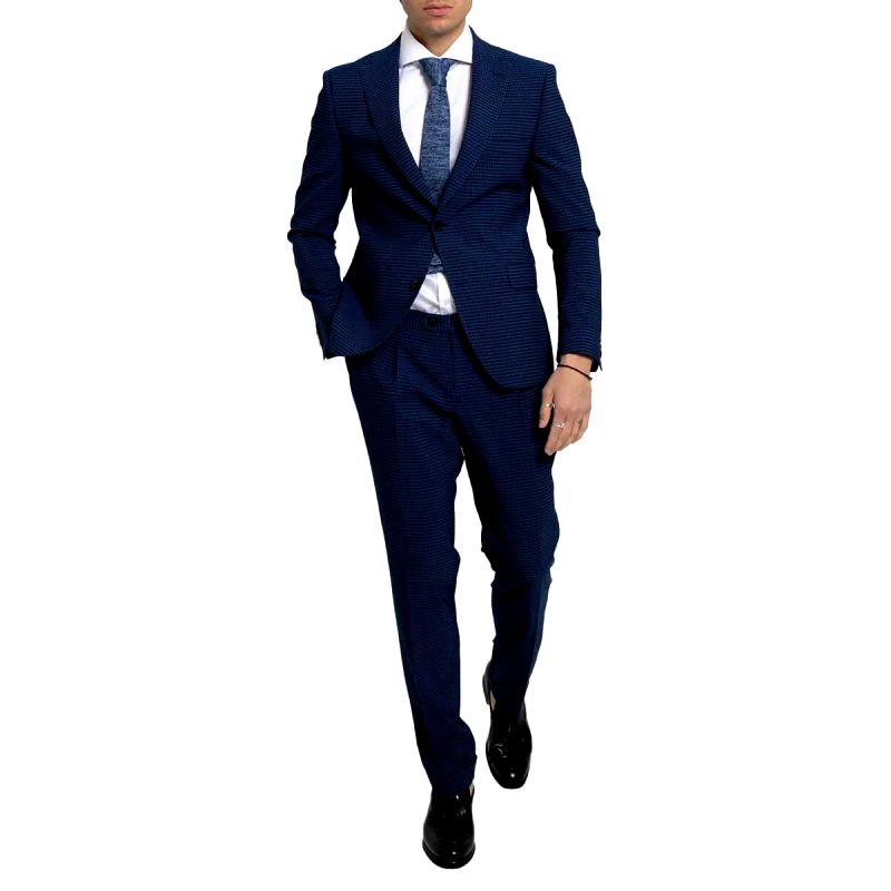 SARTORIA MONK Ανδρικό Μπλε Checked Two Piece Suit/Blue SARTORIA MONK