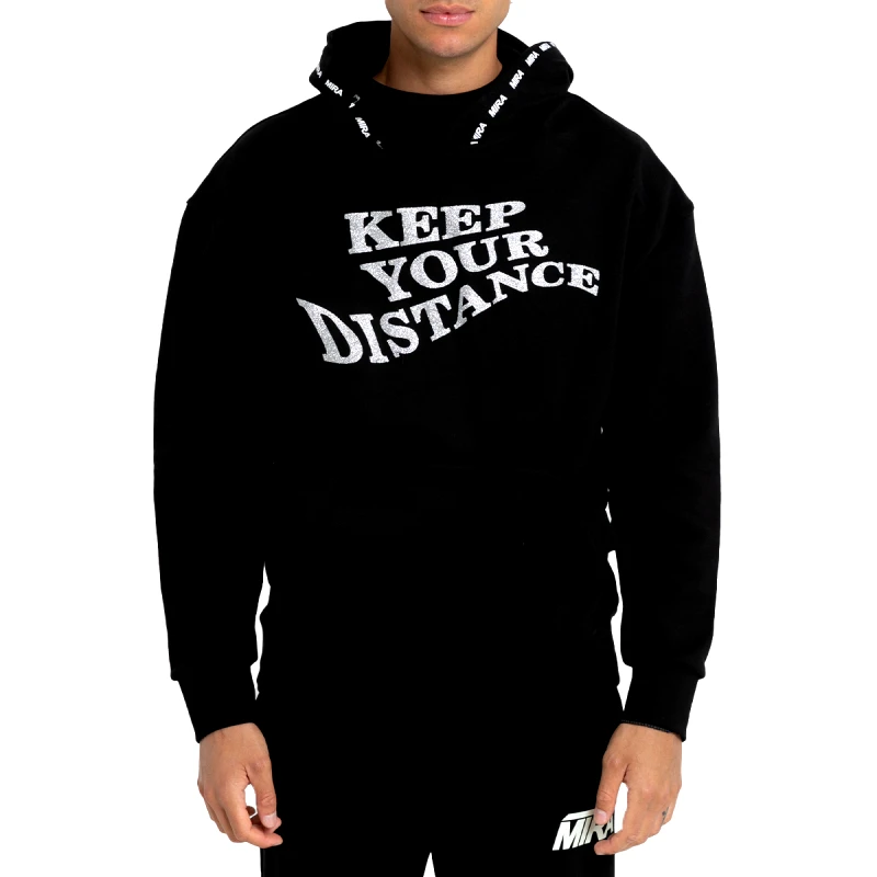 MIRA Ανδρικό Μαύρο Wavy Phrase Hoodie/Black MIRA