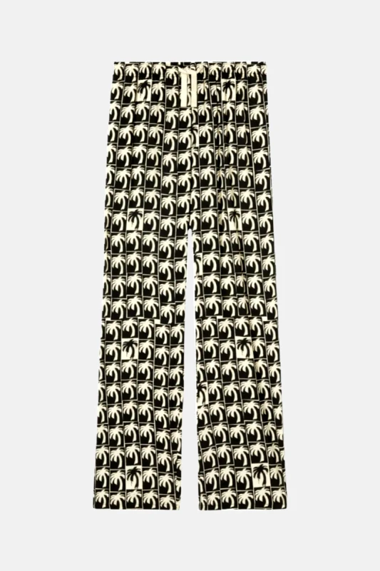 PALM ANGELS Ανδρικό Μαύρο Dripping Palms Vacations Pants PALM ANGELS
