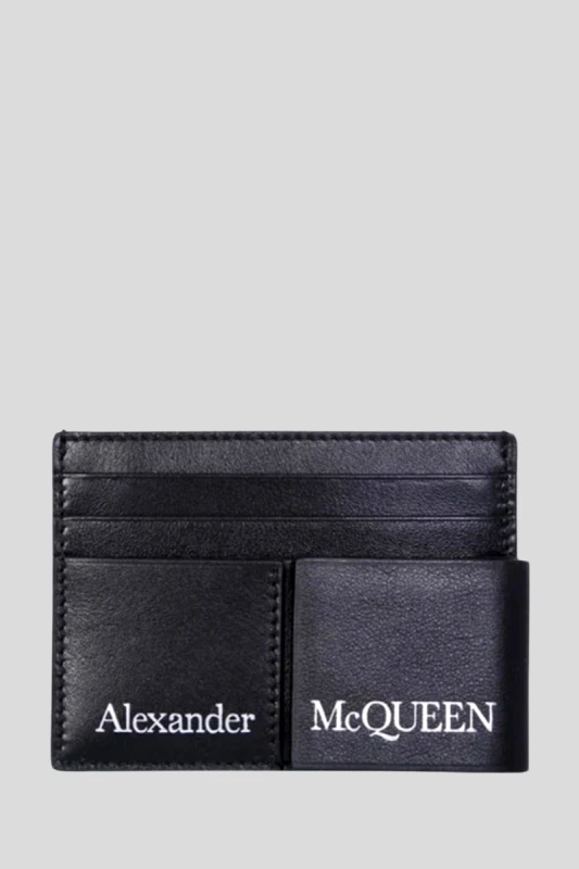 ALEXANDER MCQUEEN Ανδρικό Μαύρο Iconic Logo Card Holder ALEXANDER MCQUEEN
