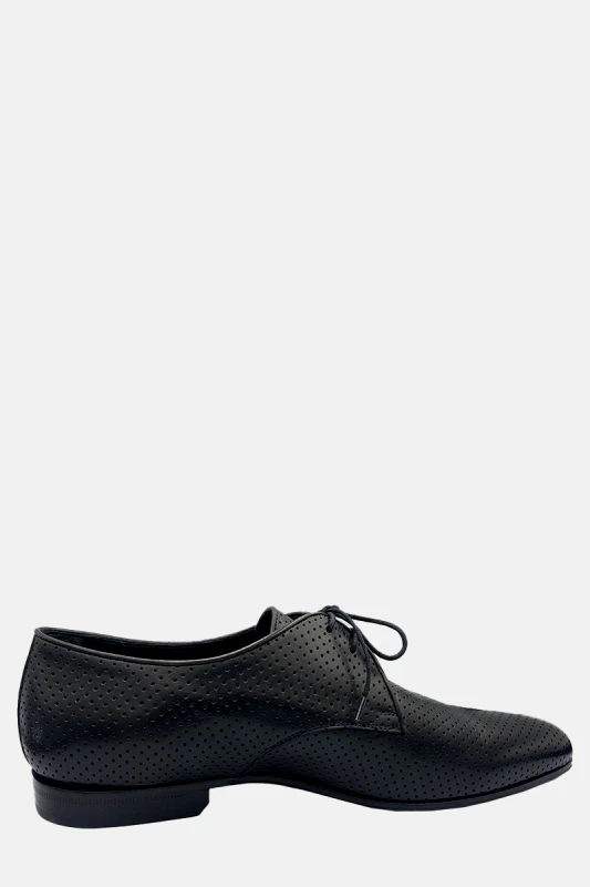 SAINT LAURENT Ανδρικό Μαύρο Leather Derby Shoes In Black SAINT LAURENT