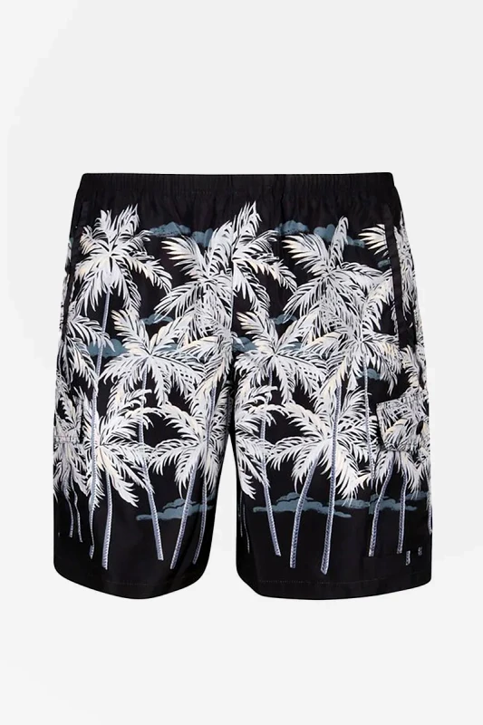 PALM ANGELS Ανδρικό Μαύρο All Over Palms Swimshorts PALM ANGELS