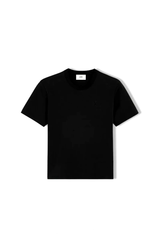 AMI PARIS AMI PARIS Ανδρικό Μαύρο Black Cotton Ami De Coeur T-Shirt