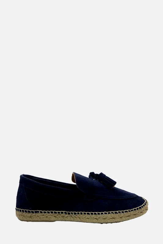 ABARCA ABARCA Ανδρικό Μπλε Split Leather Tassel Loafers/Blue