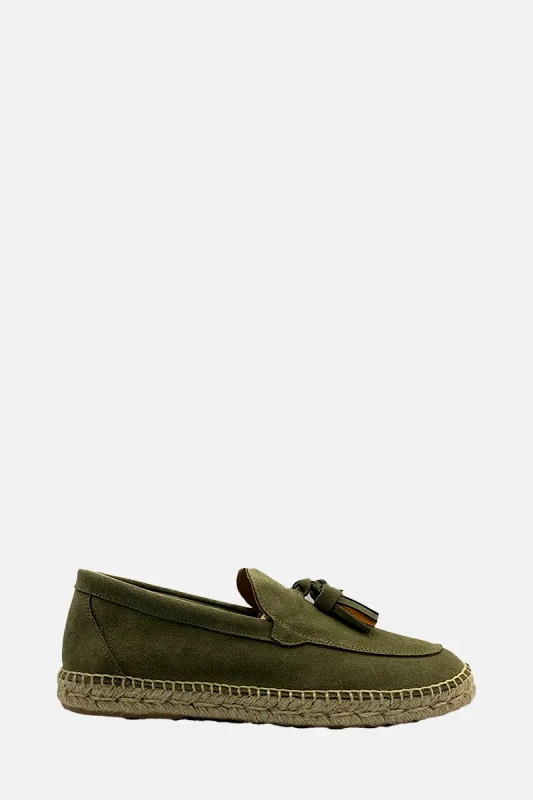 ABARCA ABARCA Ανδρικό Χακί Split Leather Tassel Loafers/Khaki