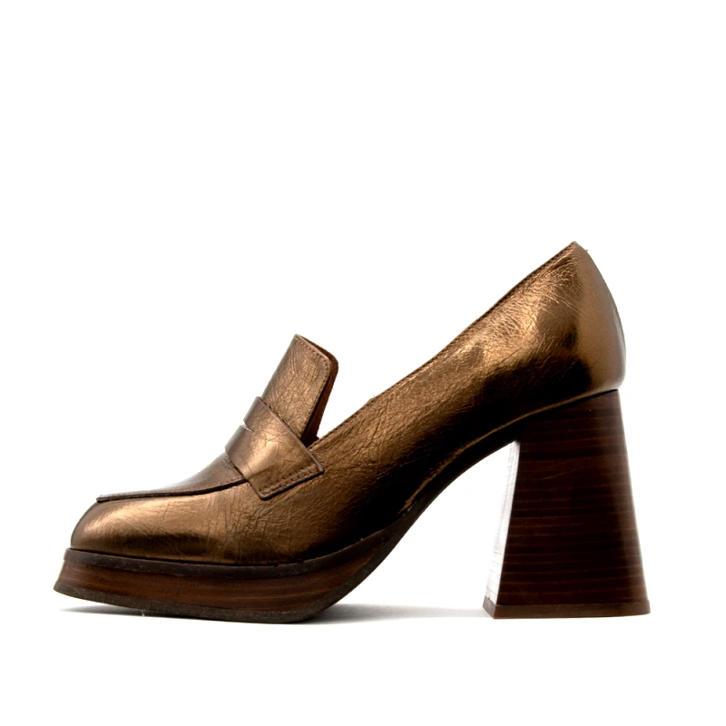 ANGEL ALARCON LEATHER HIGH HEEL MOCCASINS WOMEN ANGEL ALARCON
