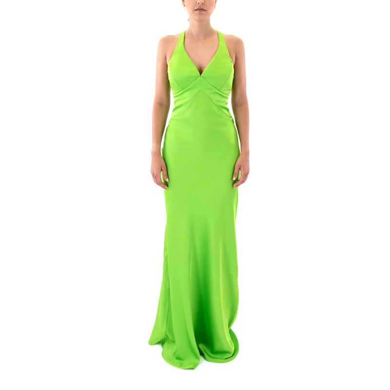 C.MANOLO SATIN MAXI DRESS WOMEN C.MANOLO