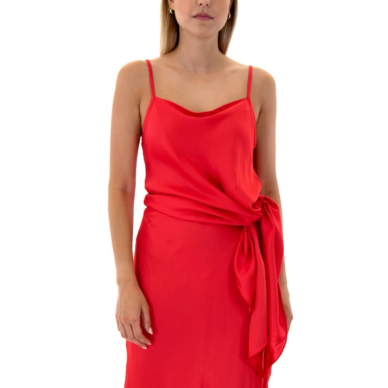 MATCHBOX SATIN TIE SIDE SLEEVELESS TOP WOMEN MATCHBOX