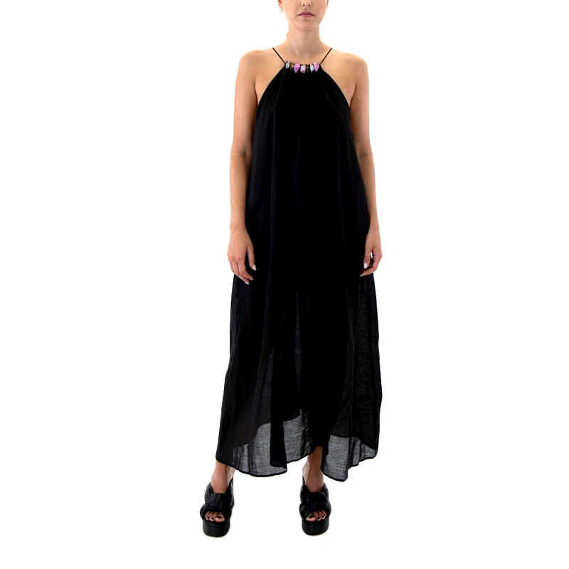 BAKER'S DOZEN LINEN SLEEVELESS MIDI DRESS WOMEN BAKER'S DOZEN
