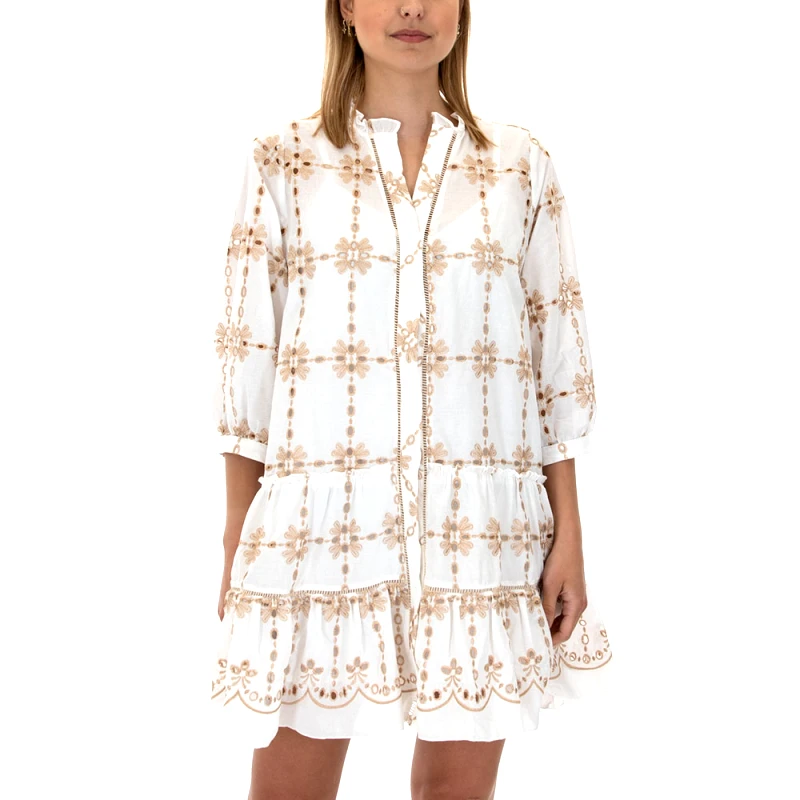 AUGUST EMBROIDERED MINI DRESS WOMEN AUGUST