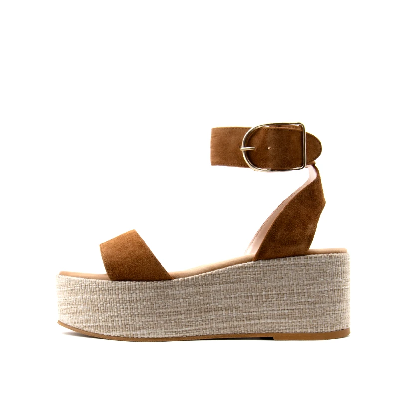 I ATHENS SUEDE LEATHER FLATFORM SANDALS WOMEN I ATHENS
