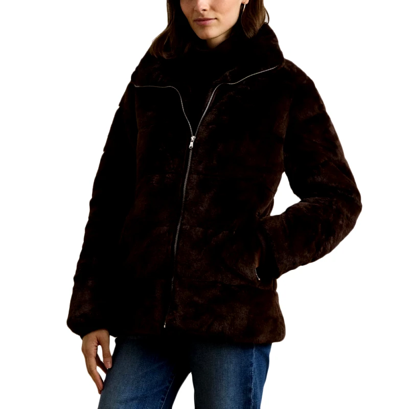 RALPH LAUREN QUILTED FAYX FUR JACKET WOMEN LAUREN RALPH LAUREN