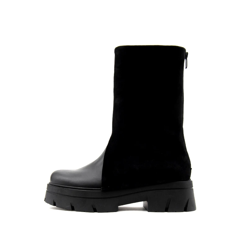 BACALI COLLECTION LEATHER-SUEDE ANKLE BOOTS WOMEN BACALI COLLECTION