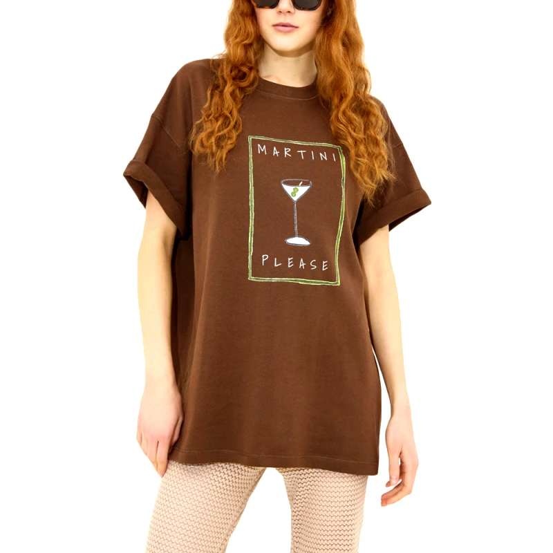 DOLCE DOMENICA MARTINI OVERSIZE FIT T-SHIRT WOMEN DOLCE DOMENICA