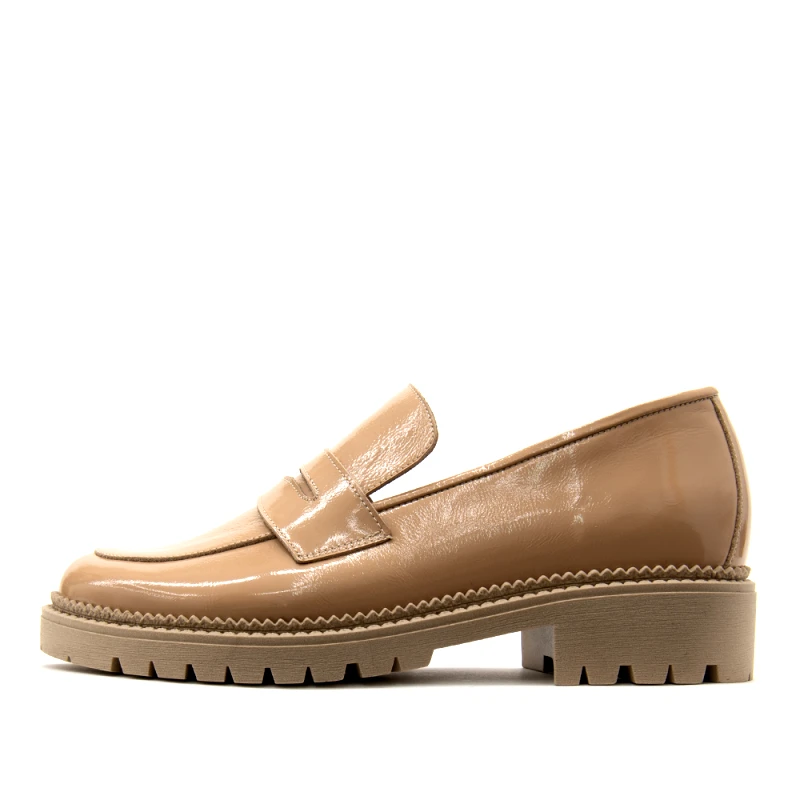 BACALI COLLECTION PATENT LEATHER CHUNKY MOCCASINS WOMEN BACALI COLLECTION