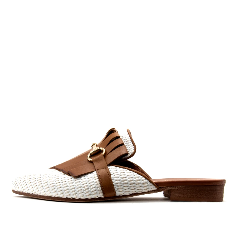 RICCIANERA RAFFIA FLAT MULES WOMEN RICCIANERA