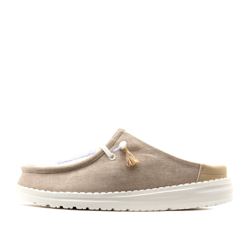 HEYDUDE E70912 WENDY SLIP COTTAGE CROCHET TEXTILE MULES WOMEN HEYDUDE