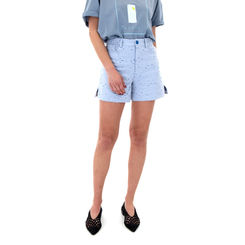 TWENTY-29 DENIM WORN DETAILS HIGH WAIST SHORTS WOMEN TWENTY-29