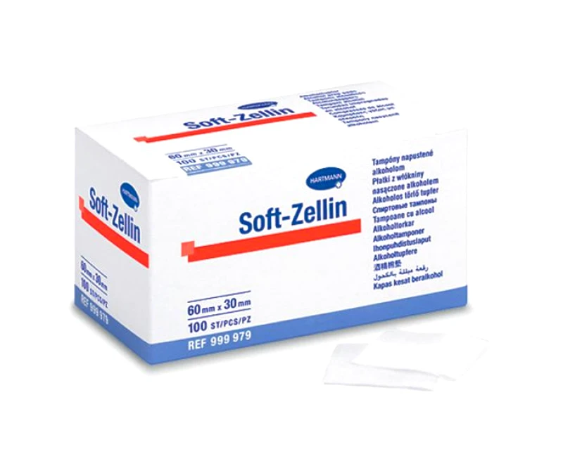 Hartmann Κομπρέσες Εμποτισμένες σε Αλκοόλη Soft-Zellin® Hartmann 60 x 30mm