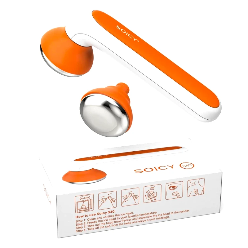 Συσκευή Μασάζ Παγοθεραπείας Ice Roller Soicy S40 | Πορτοκαλί φωτογραφία