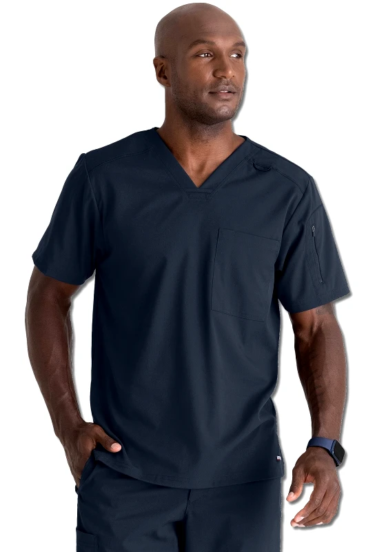 Grey's Anatomy Μπλούζα Ανδρική Υγειονομικών Spandex Stretch Murphy V-Neck Grey's Anatomy Steel