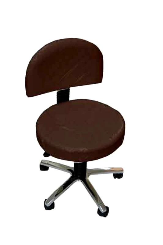 Marinopoulos Τροχήλατο Σκαμπό Ιατρείου με Πλάτη & Ανοξείδωτη Βάση Καφέ